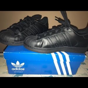 Adidas Black on Black Superstar Shoes